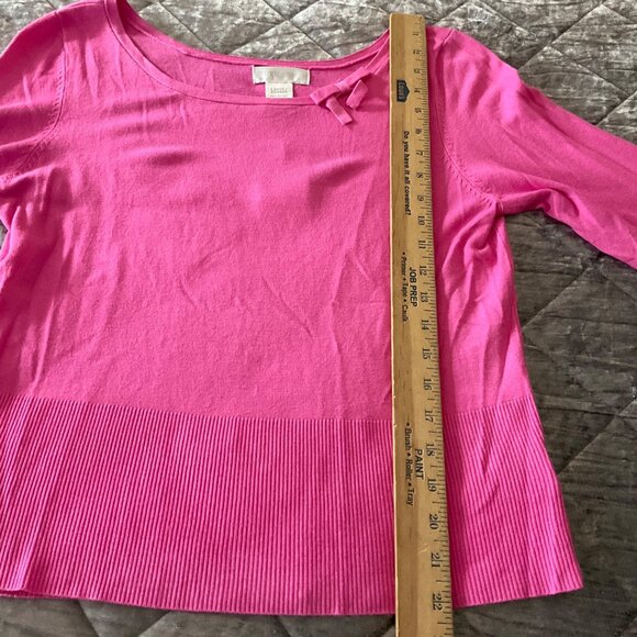 Worthington Womens  Pink Rayon/Nylon Top With Bow Detail Large preppy feminine - Picture 7 of 9